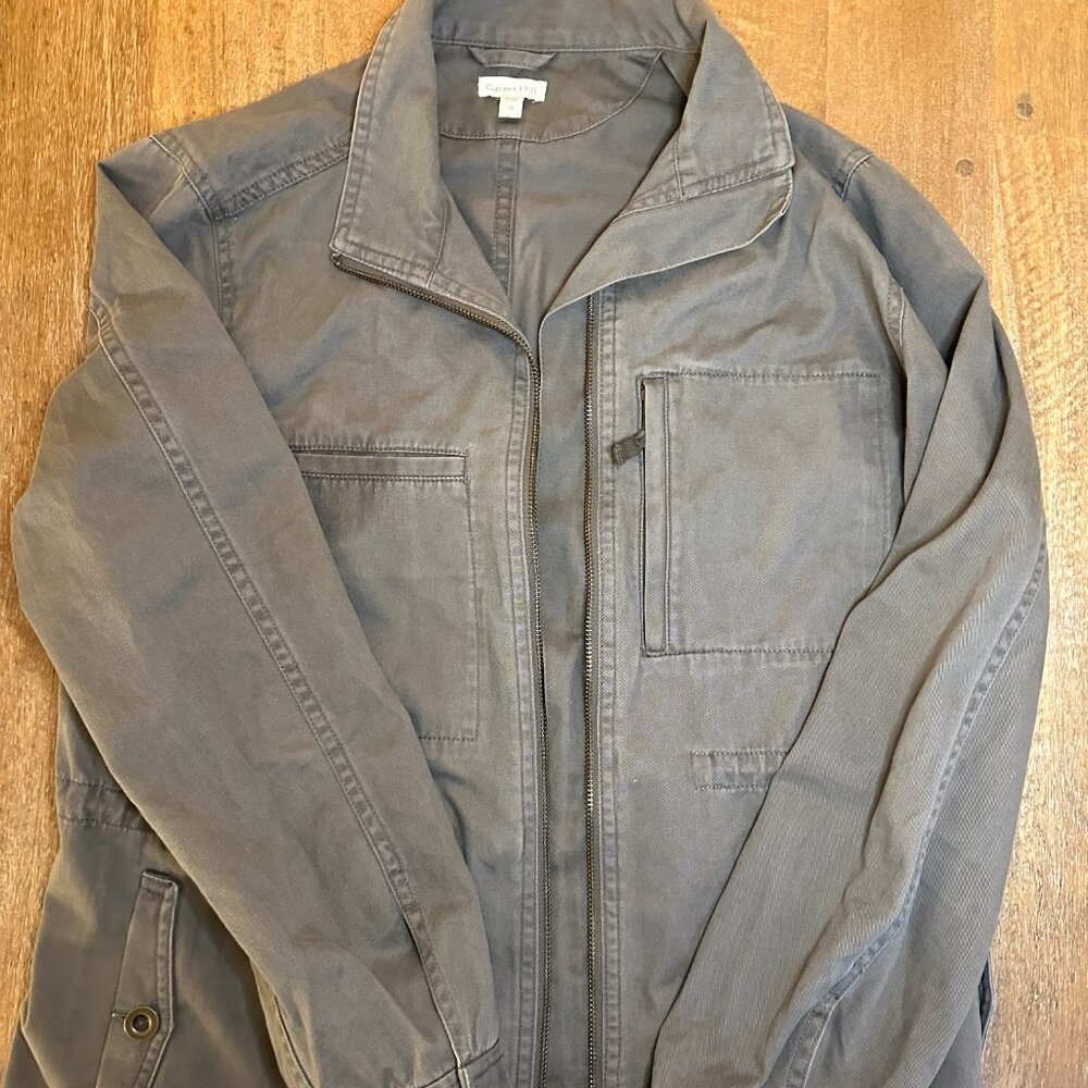 Garnet Hill Womens Orgainic Cotton Twill Cargo Field Jacket Size 12